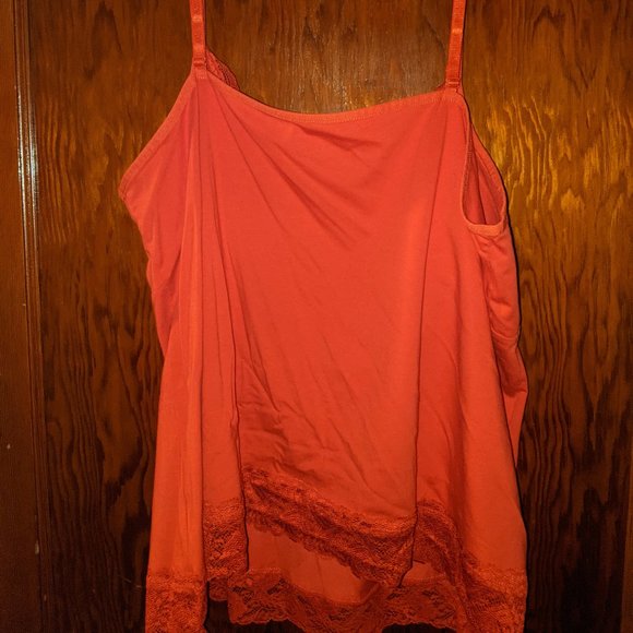 2X Camisole Apt.9 Orange Lace trim, top and bottom - Picture 2 of 3